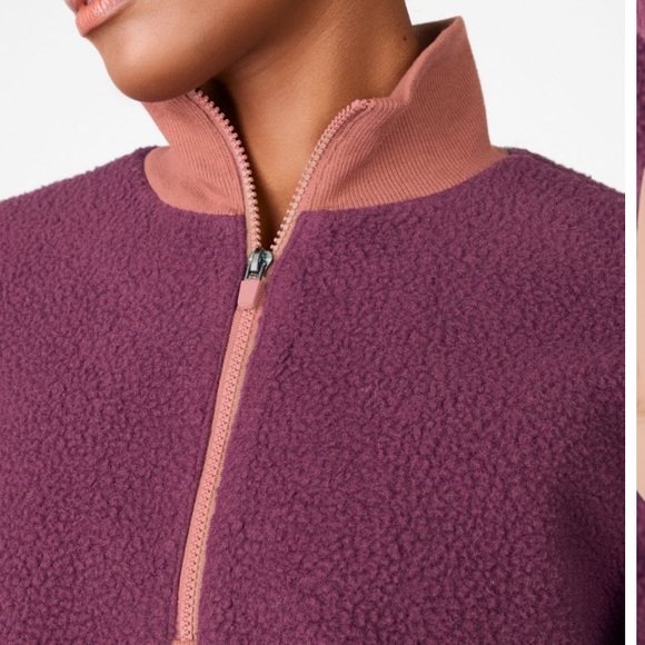 Fleece Pullover Burgundy Jacket - Picture 4 of 15